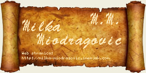 Milka Miodragović vizit kartica